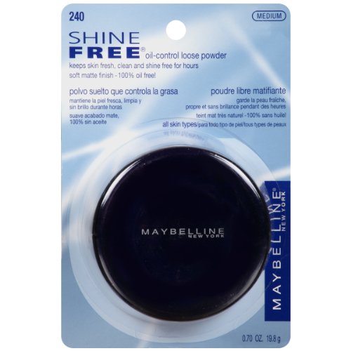 Maybelline New York Shine Free loose powder with sifter dispenses oil-absorbing powder