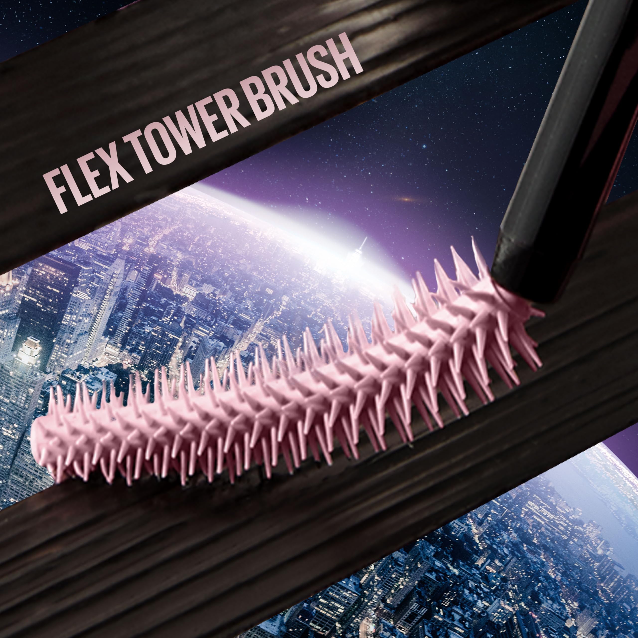 Maybelline Sky High mascara brush applying product on lashes for volumized definition
