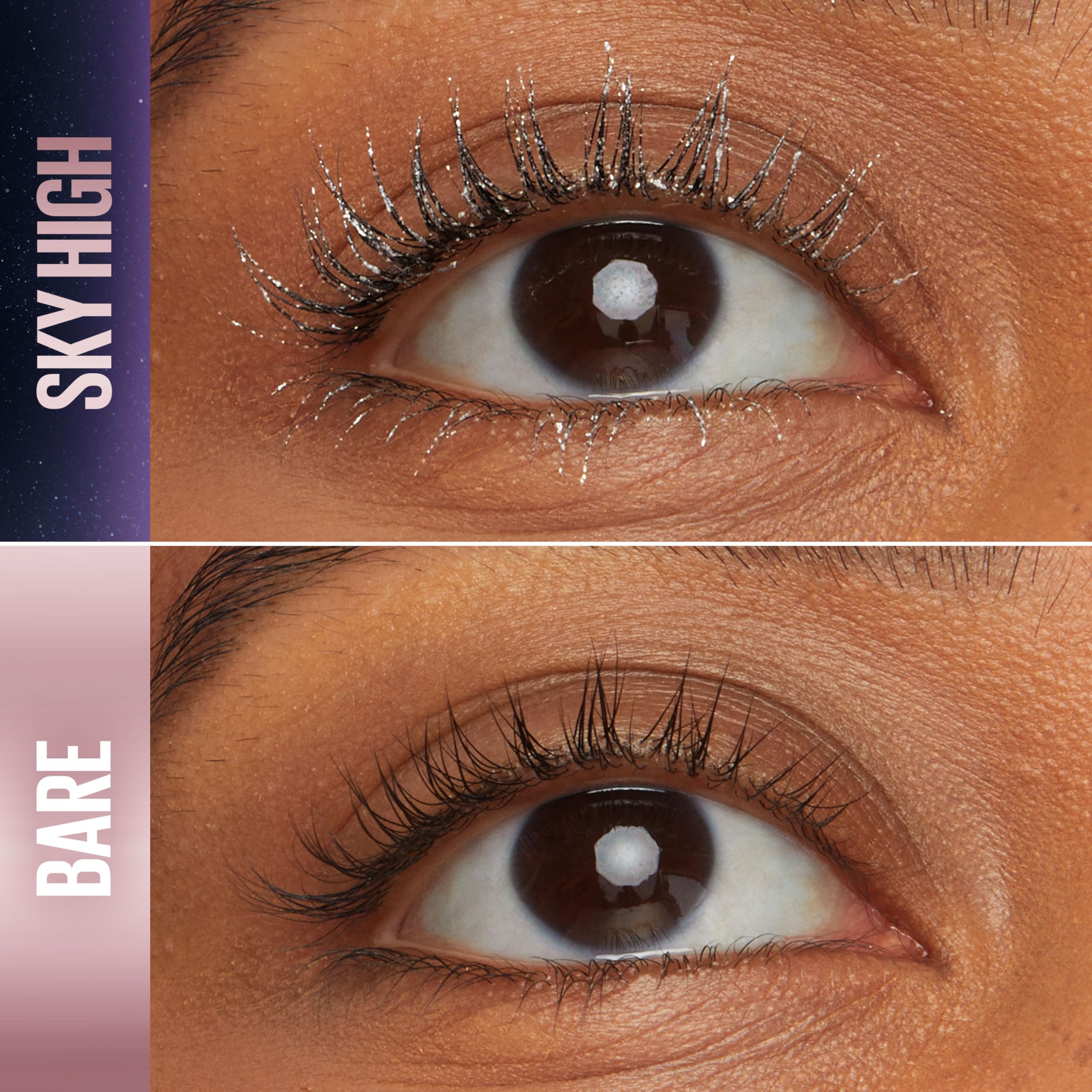 Maybelline Space Diamond glitter lashes provide dazzling sparkle on lashes.