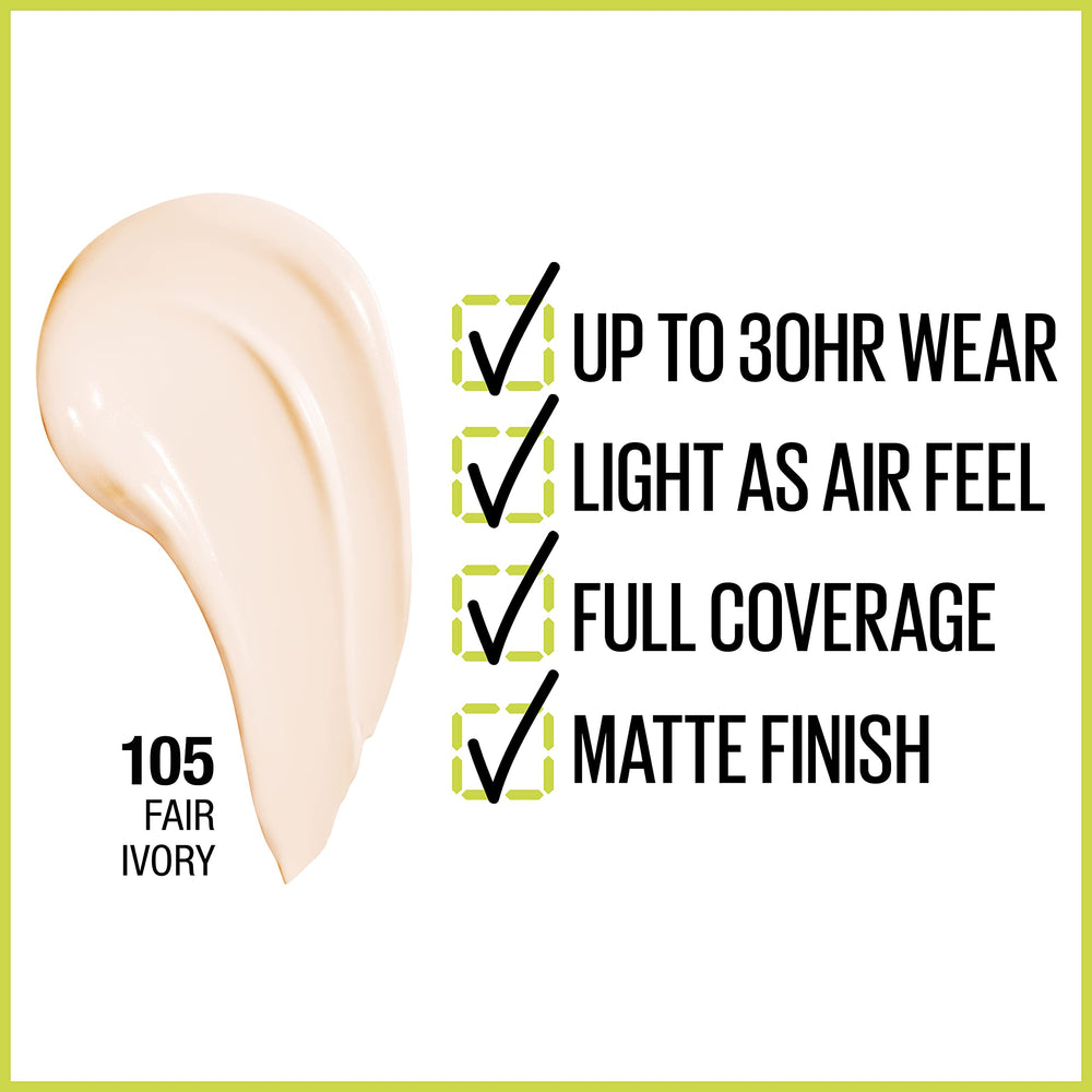Maybelline Super Stay application swirl demonstrates seamless blending and buildable coverage