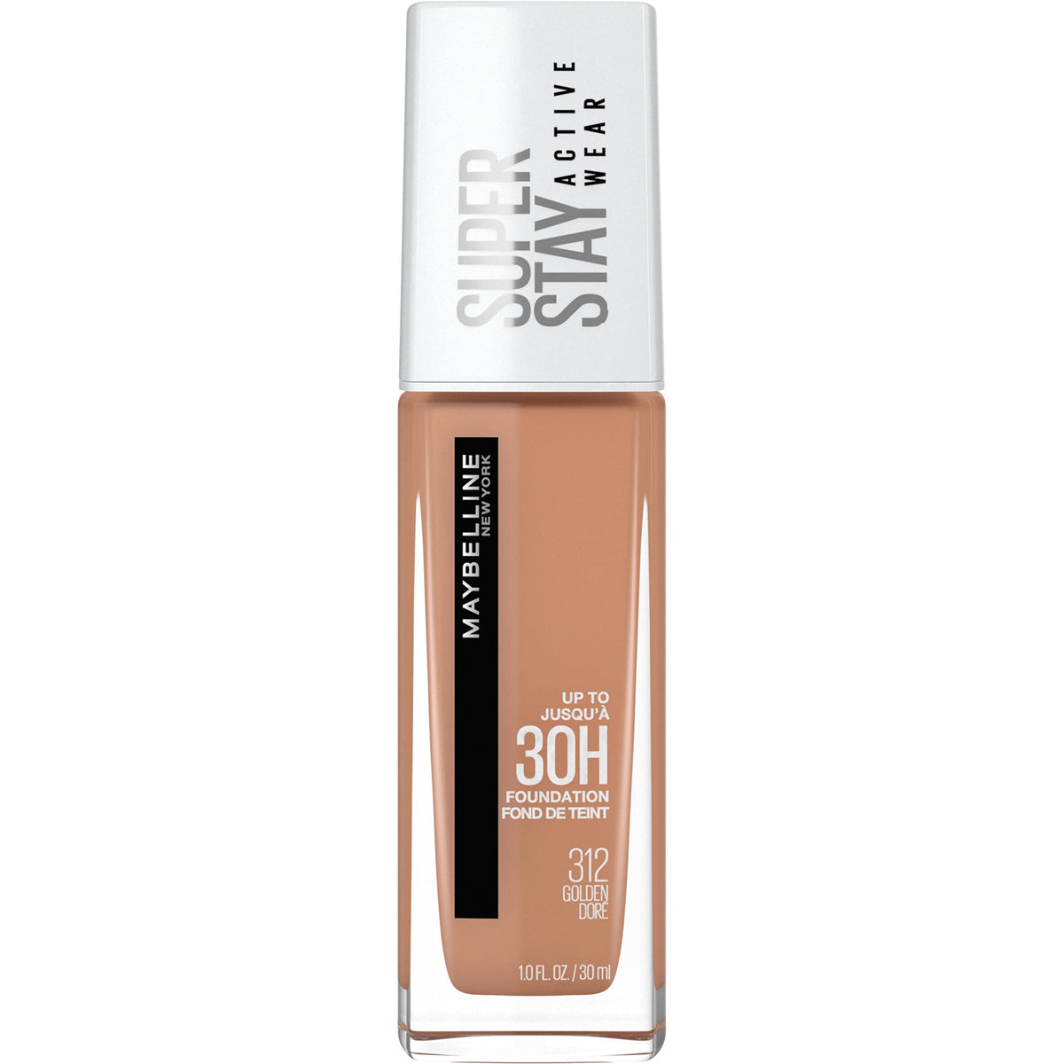 Maybelline Super Stay foundation full-coverage bottle showing long wear potential