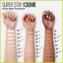 Swatches on skin reveal rich pigment and a matte finish from Maybelline Super Stay.