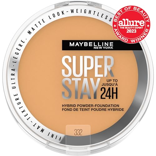 Maybelline Super Stay Hybrid Powder Foundation applying demonstrates smooth blending and weightless feel