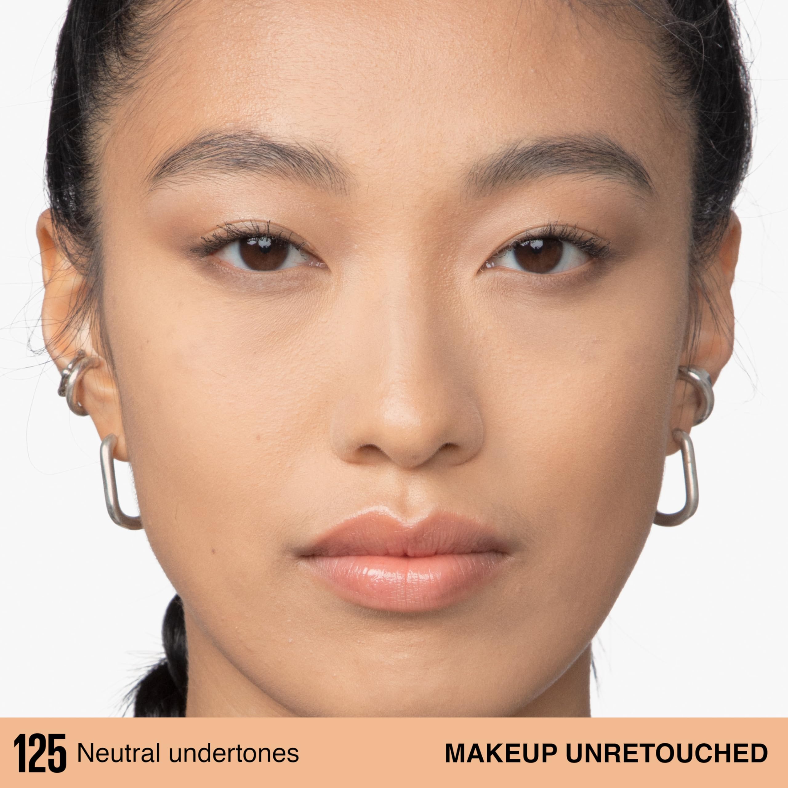 Maybelline Lumi-Matte Foundation packaging highlights vegan, non-comedogenic formula