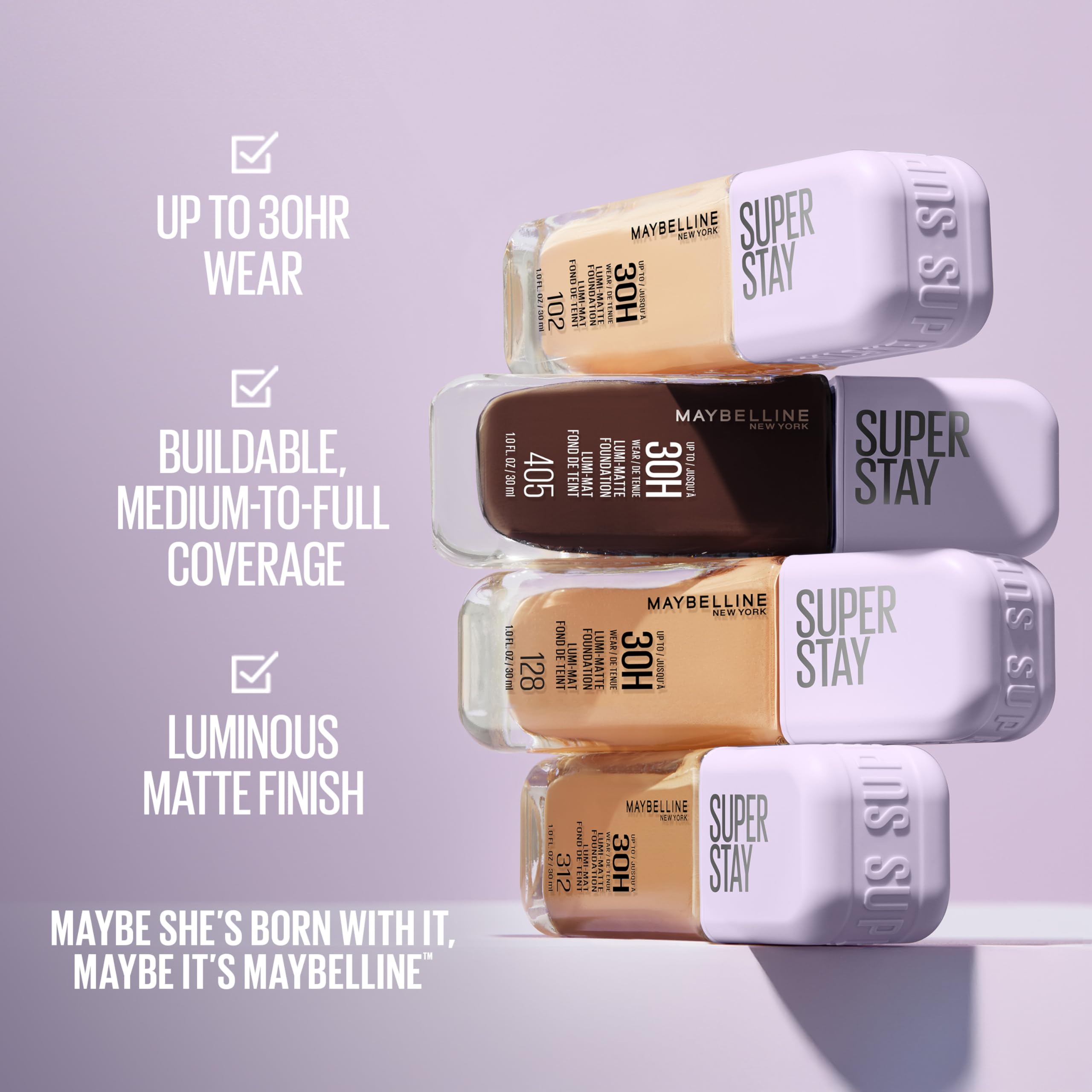 Maybelline Lumi-Matte texture demonstrated with smooth finish and glow