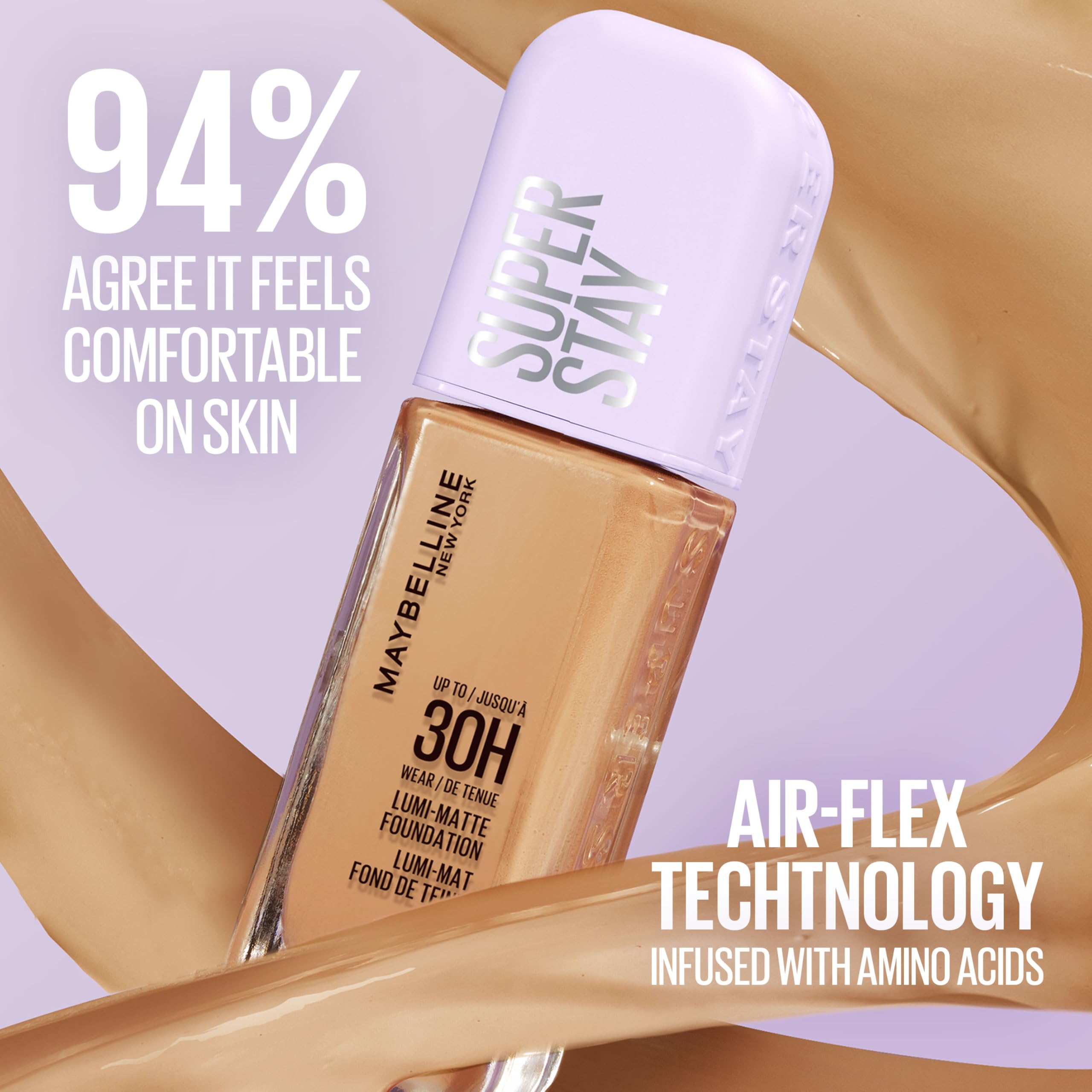 Maybelline Lumi-Matte texture indicates breathable wear suitable for day-to-night use.