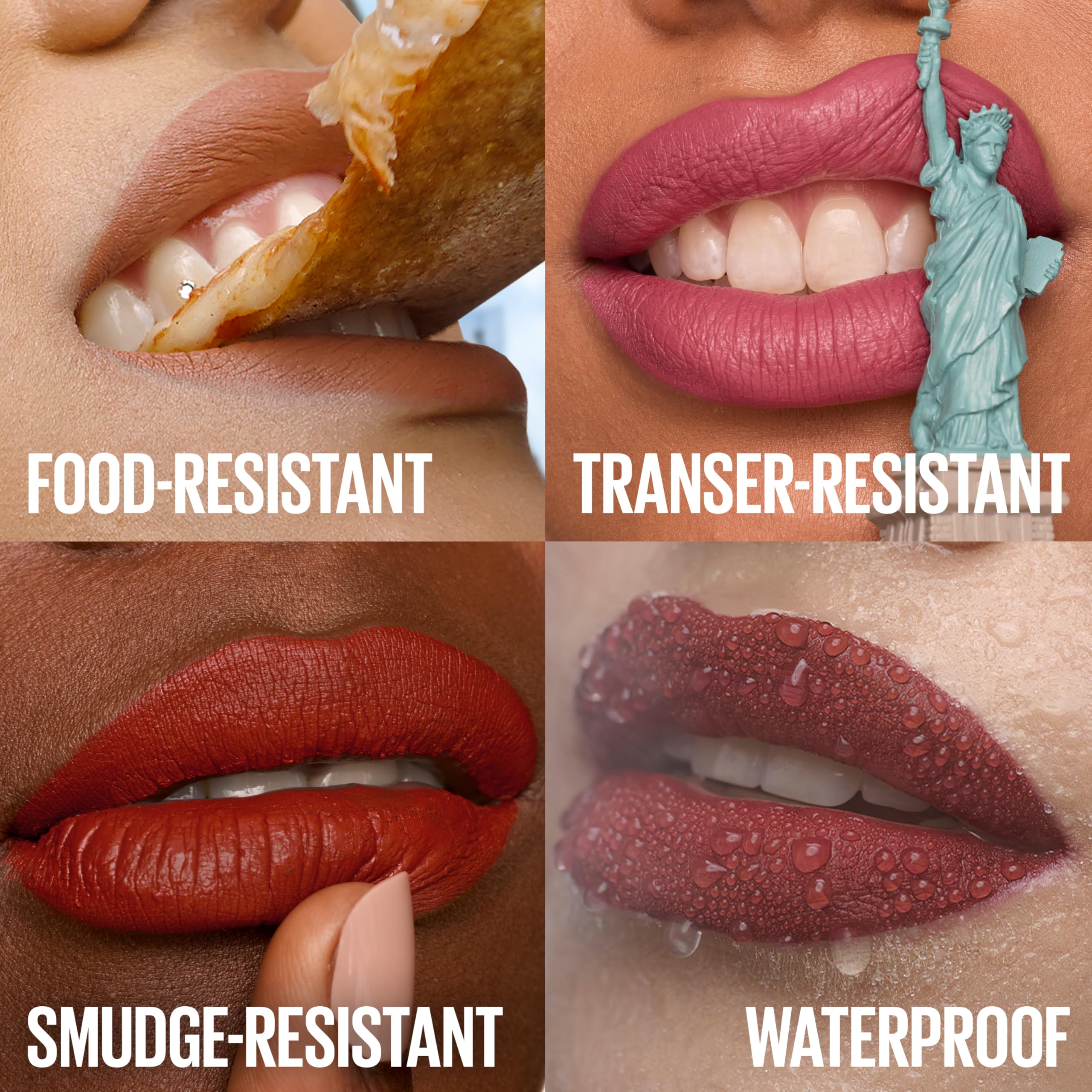 Complementa cualquier look con tonos intensos para labios que resisten la vida diaria.