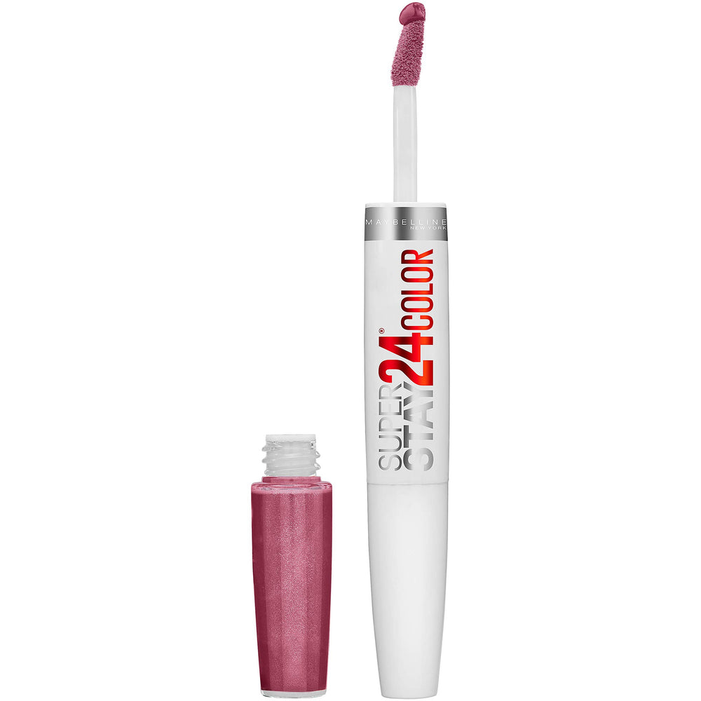 Maybelline Super Stay 24 Frozen Rose liquid lipstick swatch showing long-lasting color