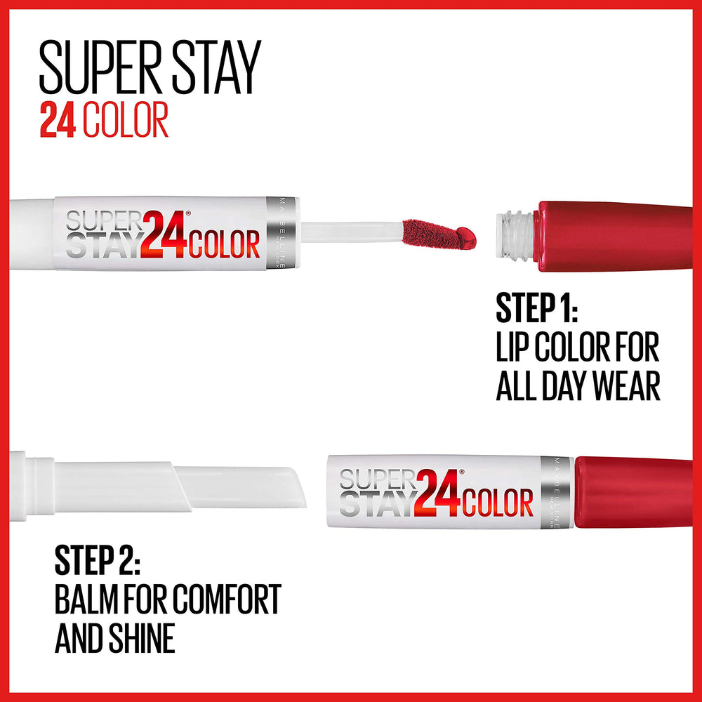 Maybelline Super Stay 24 pigmented lipcolor options including mauve pink