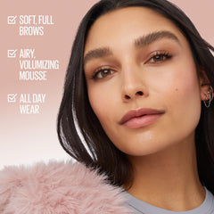 Maybelline Superfluff medium brown swatch for natural everyday definition.