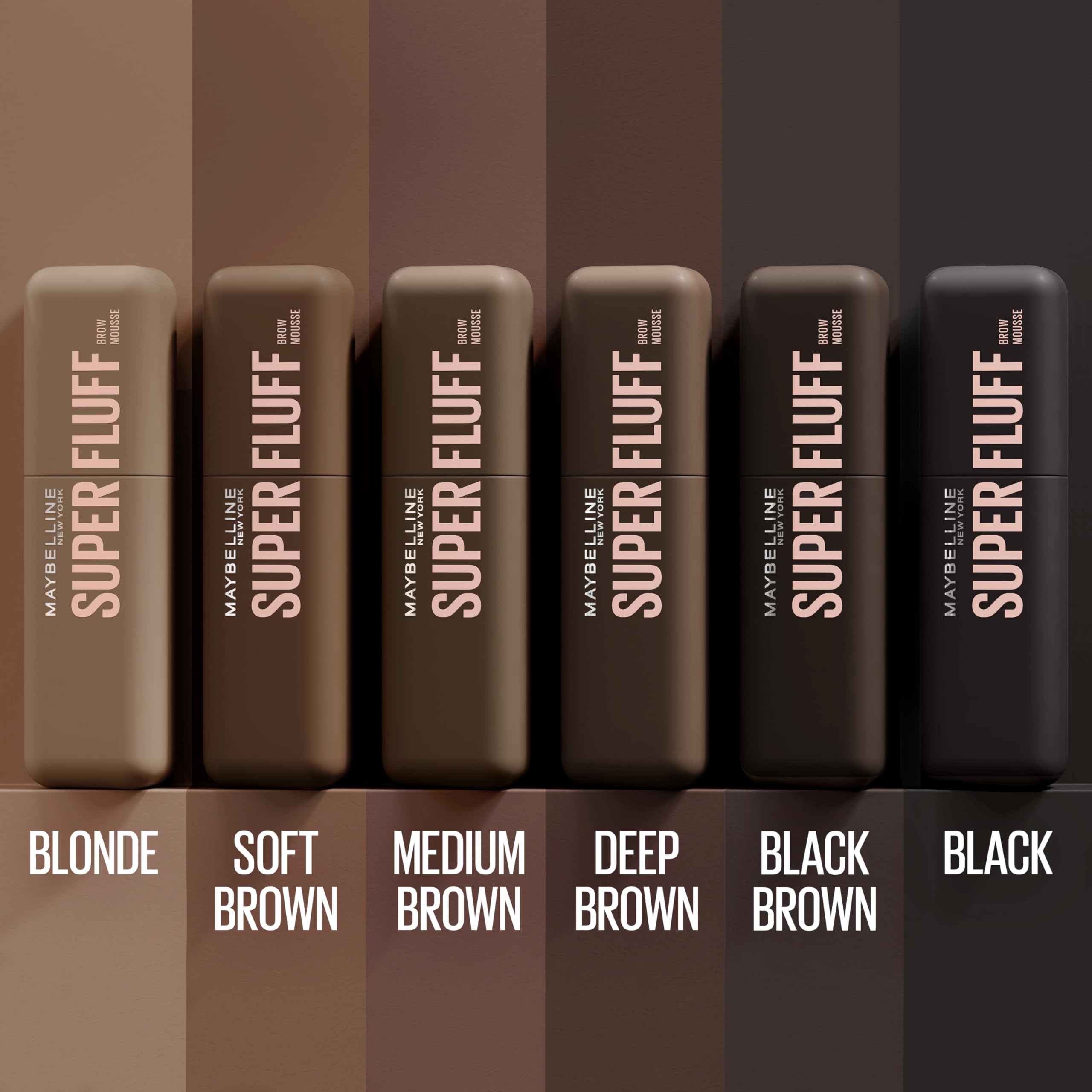 Maybelline Superfluff tube and cap closeup with airy volumizing mousse.