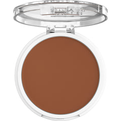 Maybelline Super Stay Hybrid Powder coverage-swirl demonstrates seamless blending and medium-to-full result.