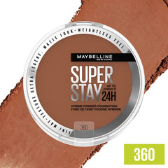 Maybelline Super Stay Hybrid Powder weightless-feel highlights comfortable, breathable makeup.
