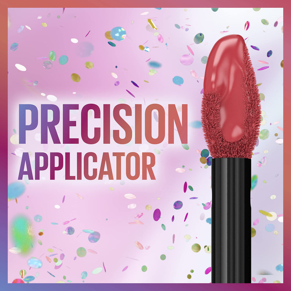 Model wearing Maybelline lipstick for a night out