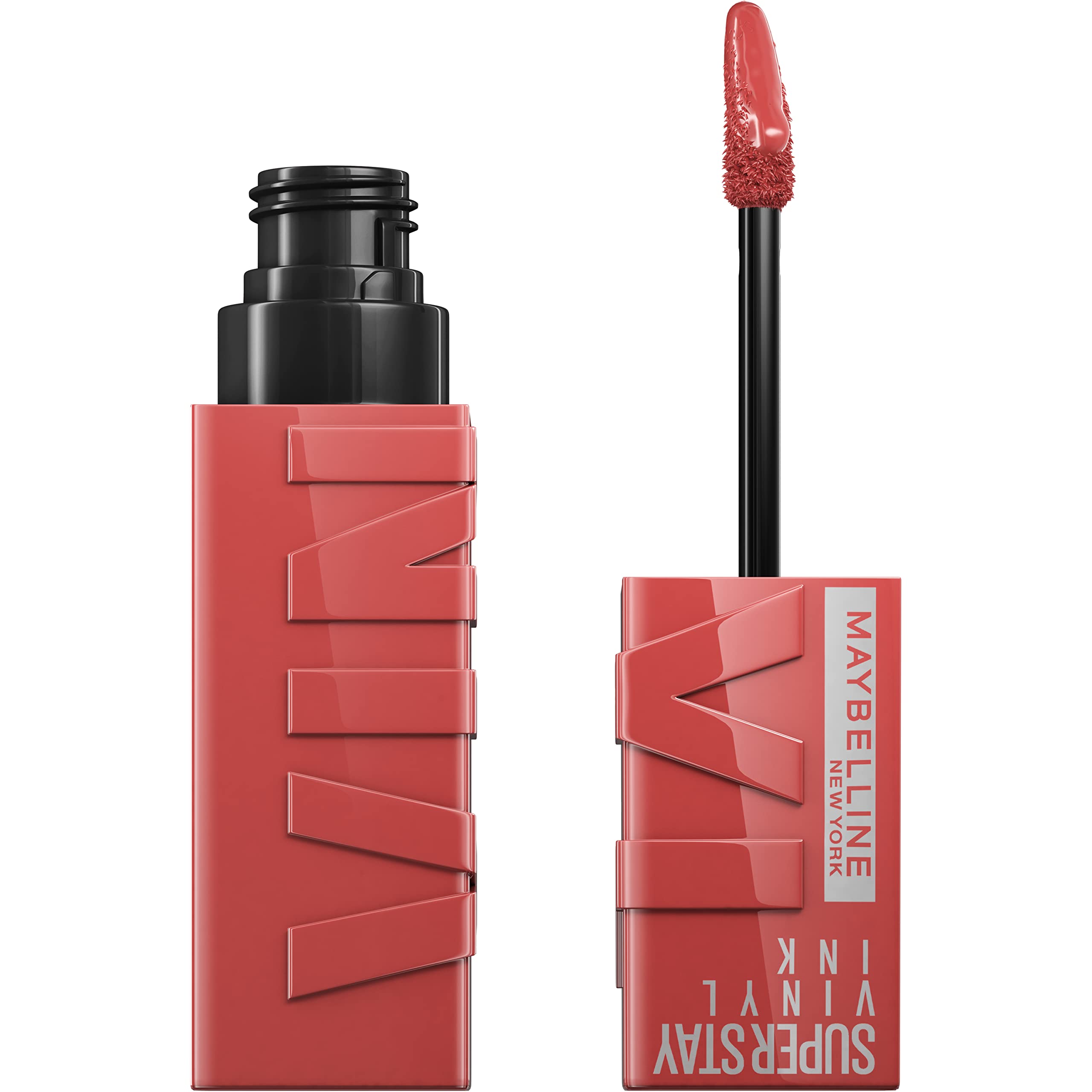 Maybelline Super Stay Vinyl Ink applicator closeup for precise, smooth application and long wear.