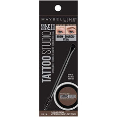 Maybelline TattooStudio Brow Pomade ash brown spoolie for natural shading and blending.