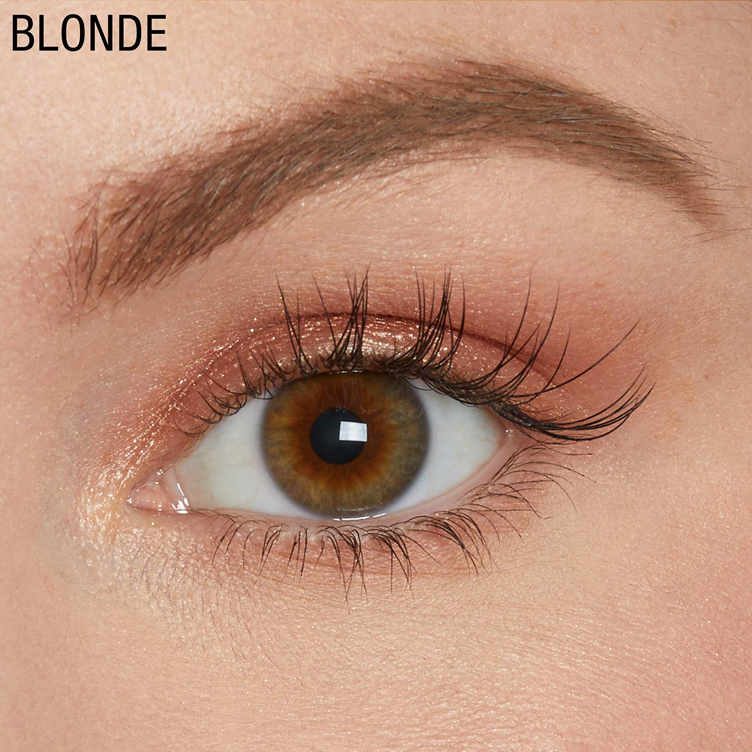 Maybelline TattooStudio Brow Pomade Blonde 24-hour wear illustration with defined brows.
