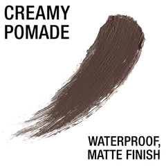Maybelline TattooStudio Brow Pomade Blonde angled brush for precise outlining and defined brows.