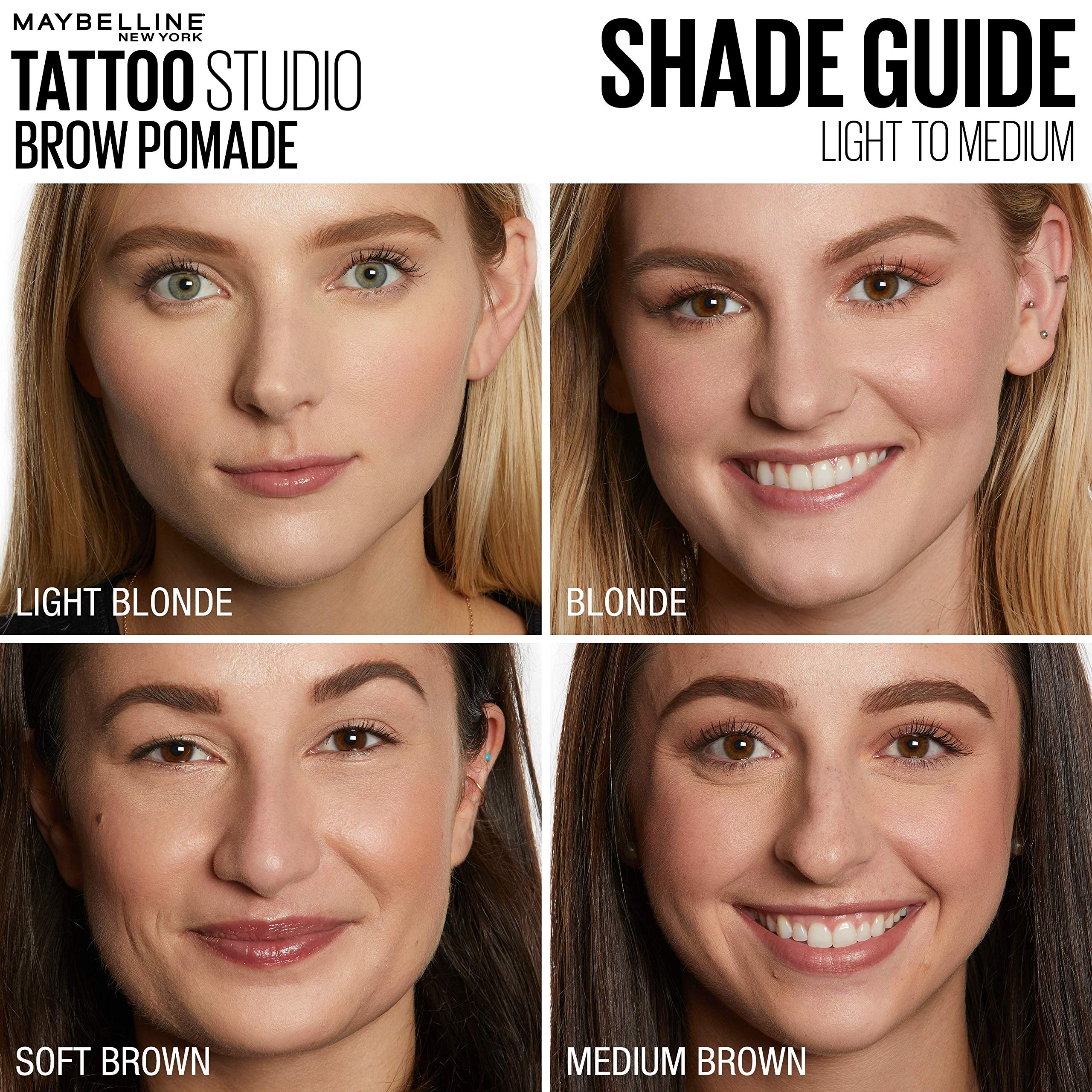 Maybelline TattooStudio Brow Pomade with smudge-proof finish on skin.