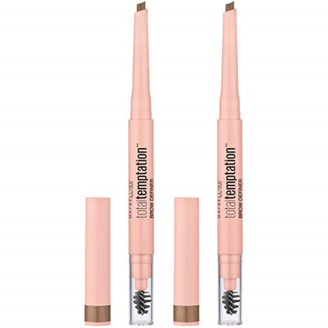 Maybelline Total Temptation Eyebrow Definer Pencil Blonde closeup of teardrop tip for natural definition