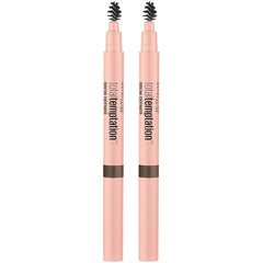 Maybelline Total Temptation Eyebrow Definer Pencil Deep Brown—spoolie brush for blending natural brows.