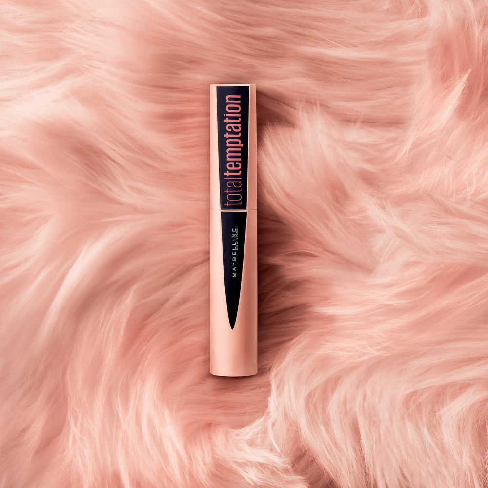 Maybelline Total Temptation mascara closeup of Blackest Black cap with rich pigment