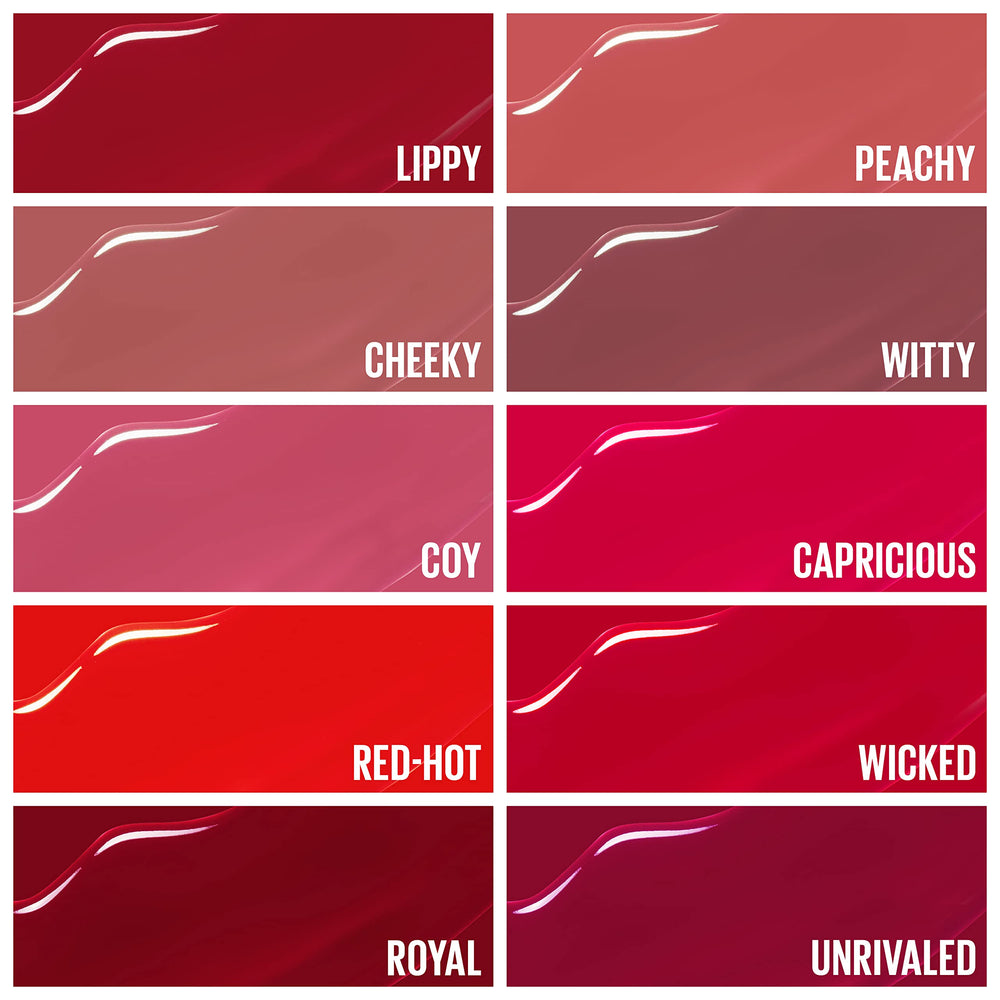 Maybelline Vinyl Ink Royal lip closeup showcases glossy vinyl finish