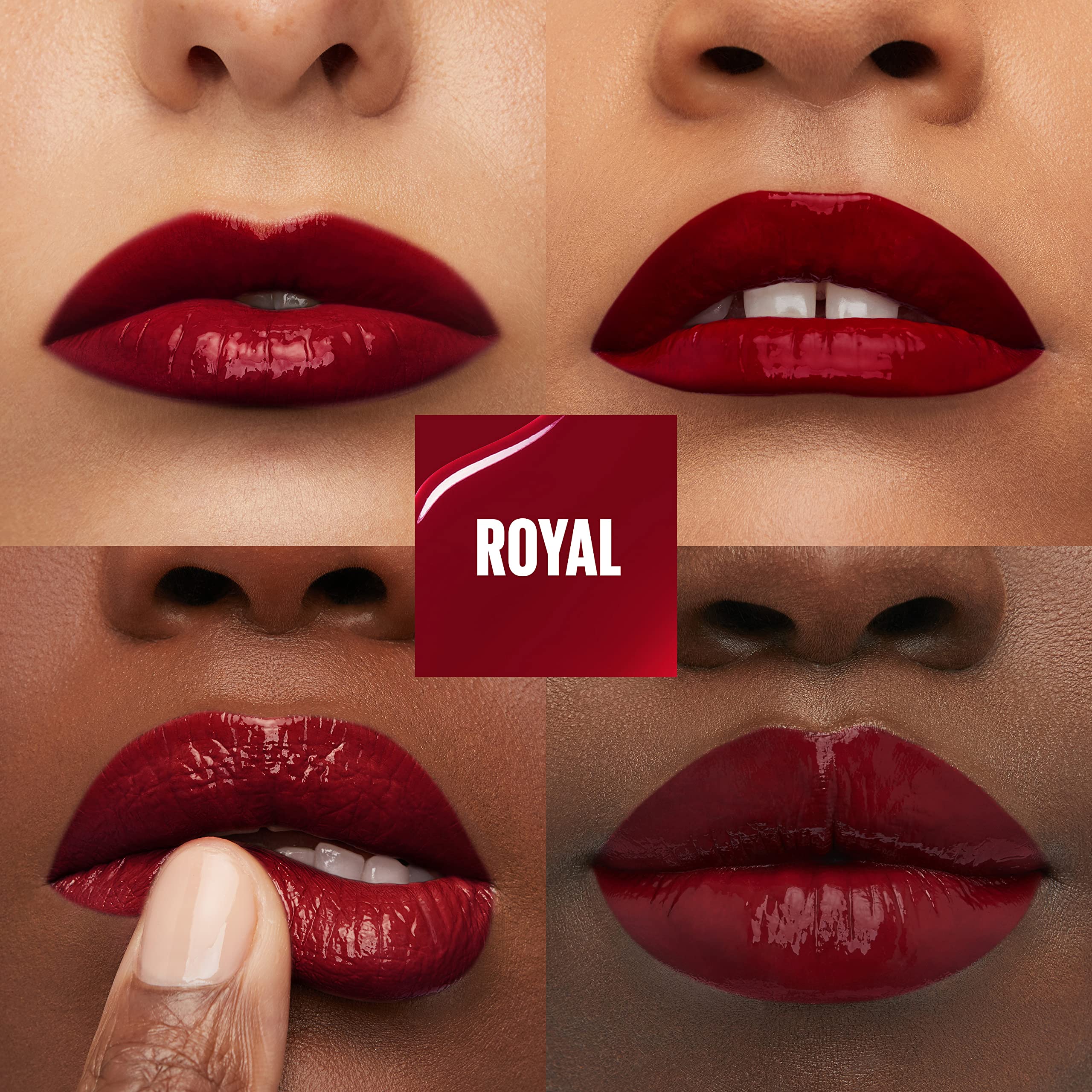 Maybelline Vinyl Ink Royal swatches reveal deep wine shade with high pigment