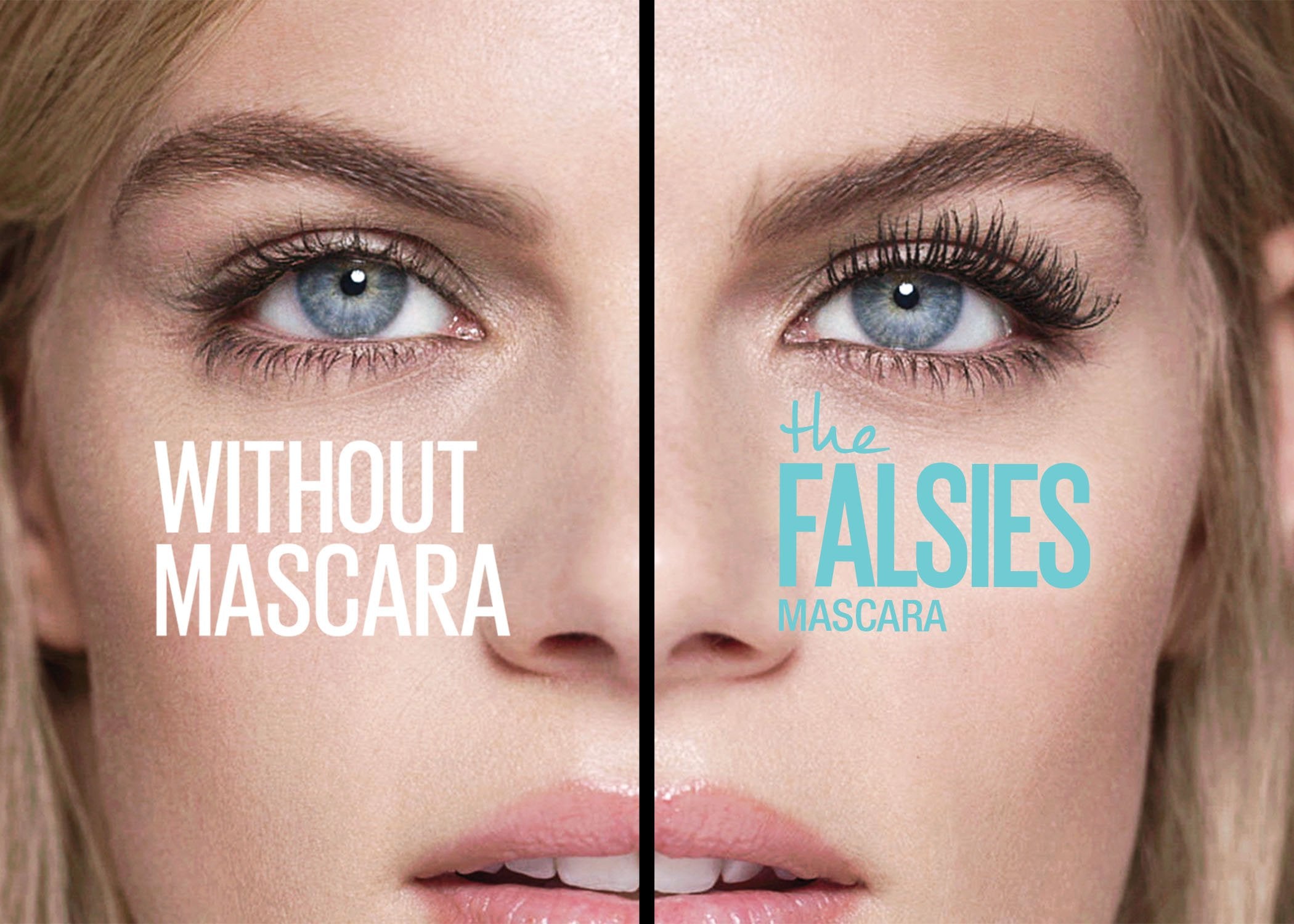 Maybelline Volum' Express Falsies lash-closeup captures bold black color.