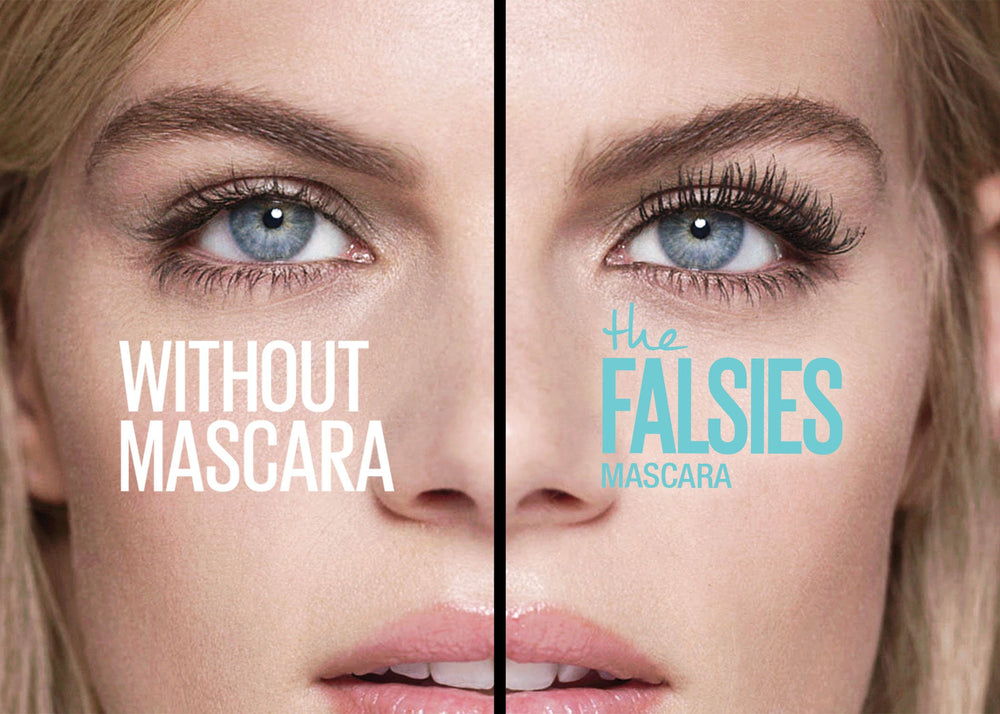 Maybelline Volum' Express Falsies lash-closeup captures bold black color.