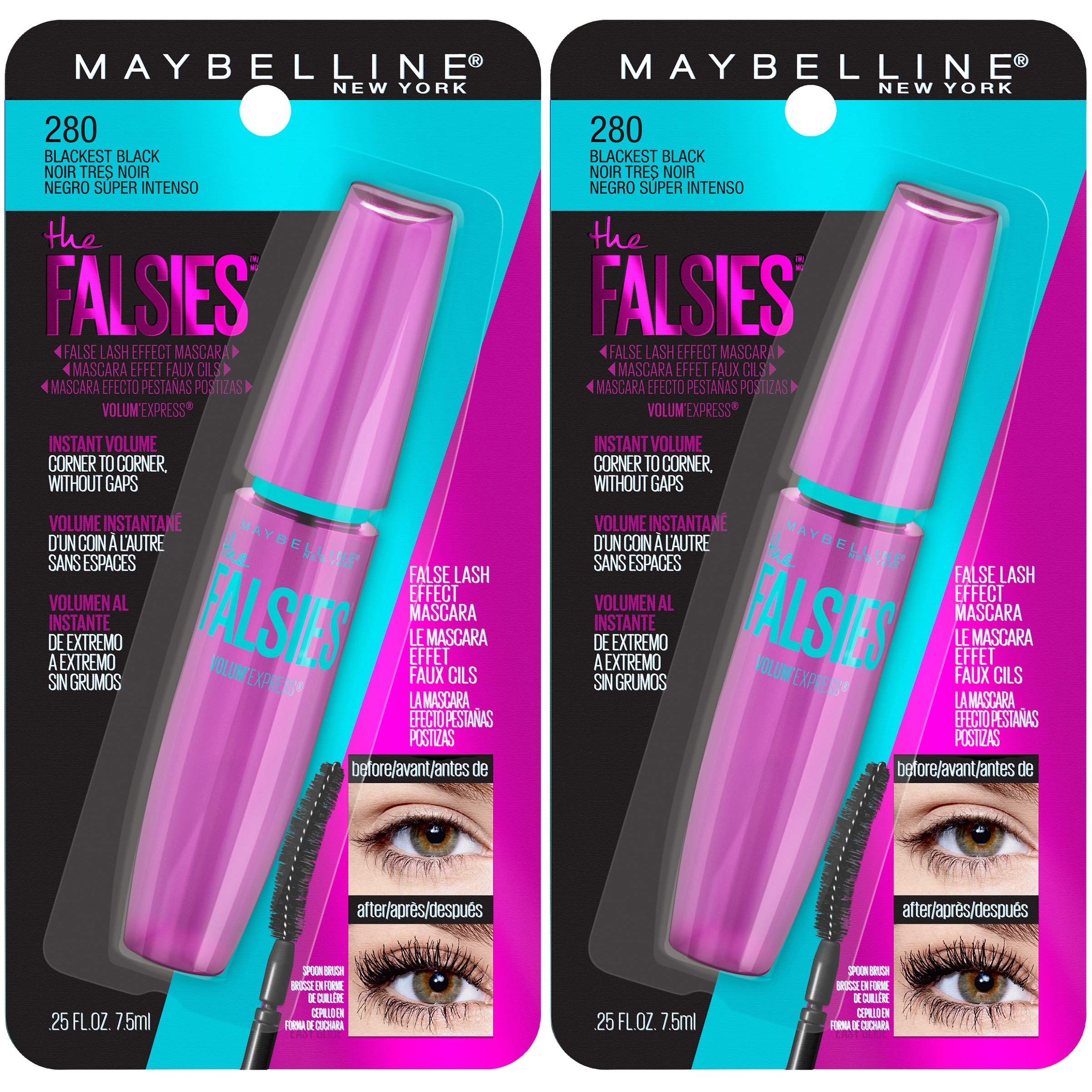 Maybelline Volum' Express Falsies spoon-brush shapes lashes for a fanned look.