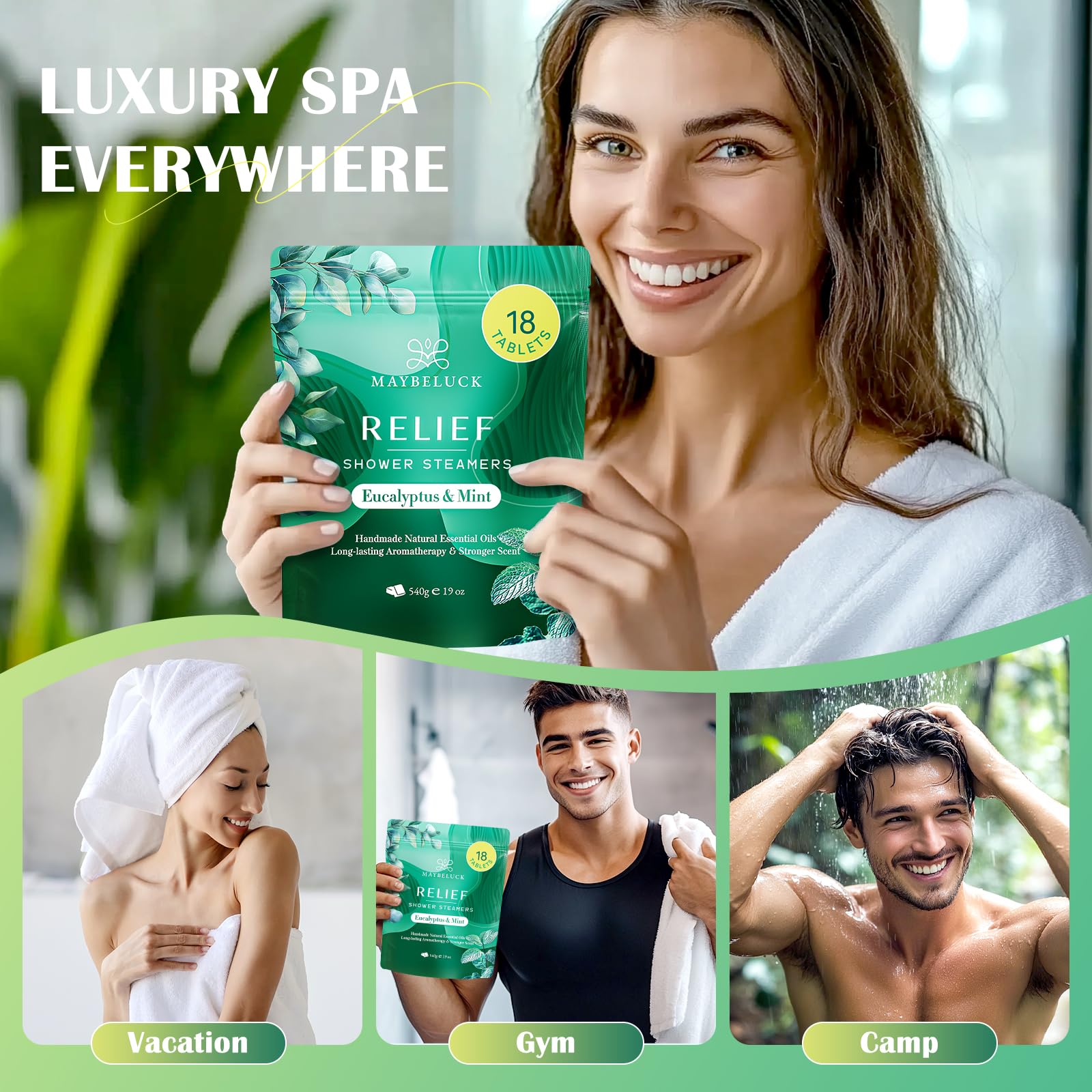 Maybeluck spa-like aromatherapy steam with eucalyptus mint
