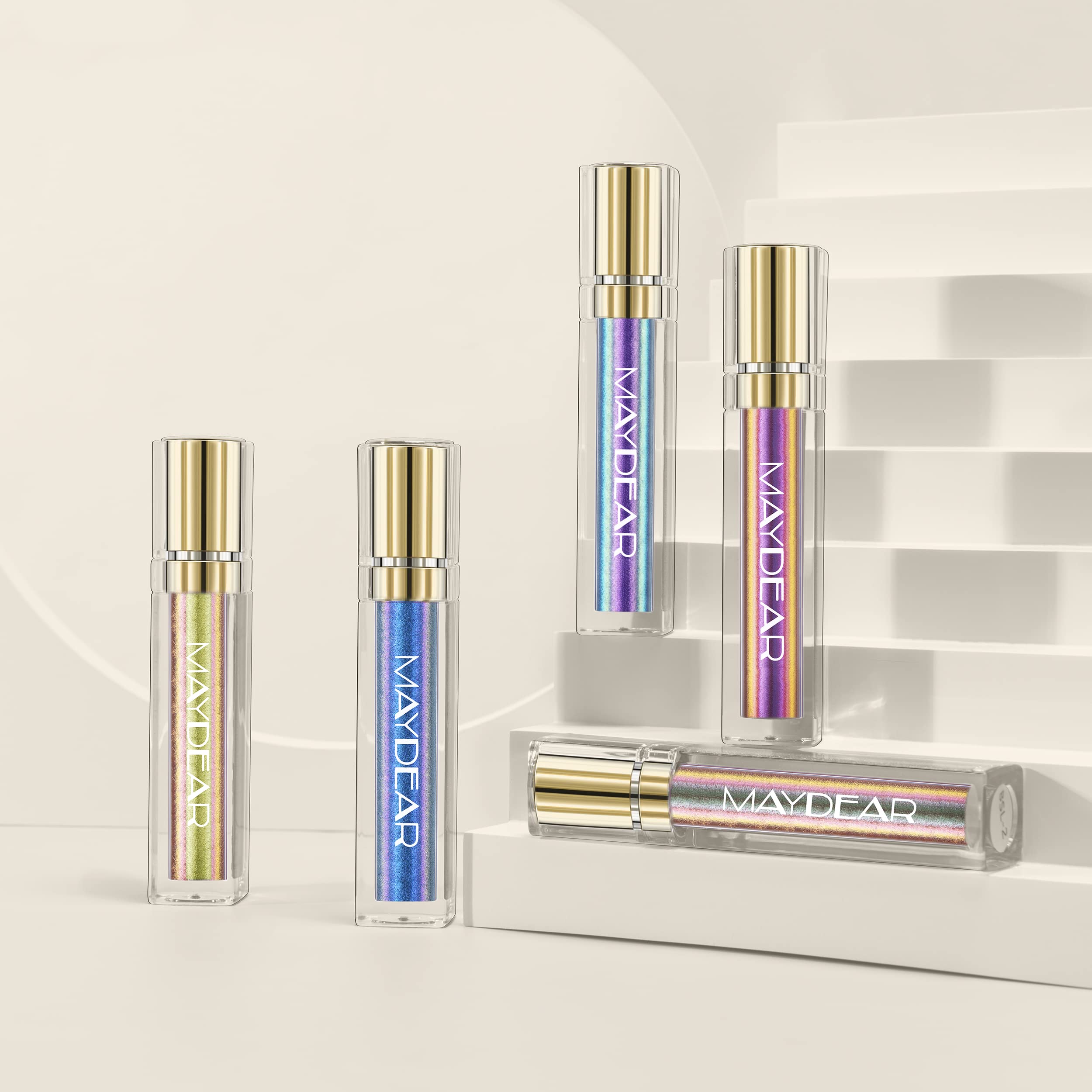 Maydear Chameleon lipstick on lips demonstrates full-coverage, long-lasting color.