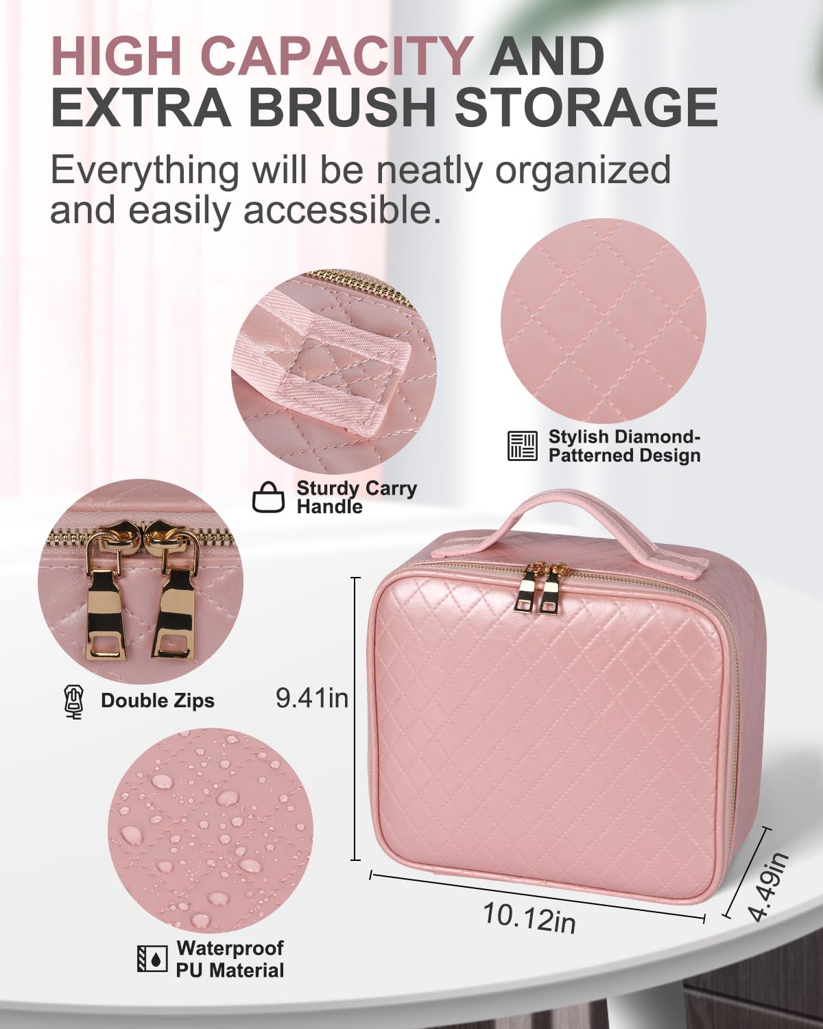 MAYFIY makeup bag detachable mirror angle adjustable for comfortable use