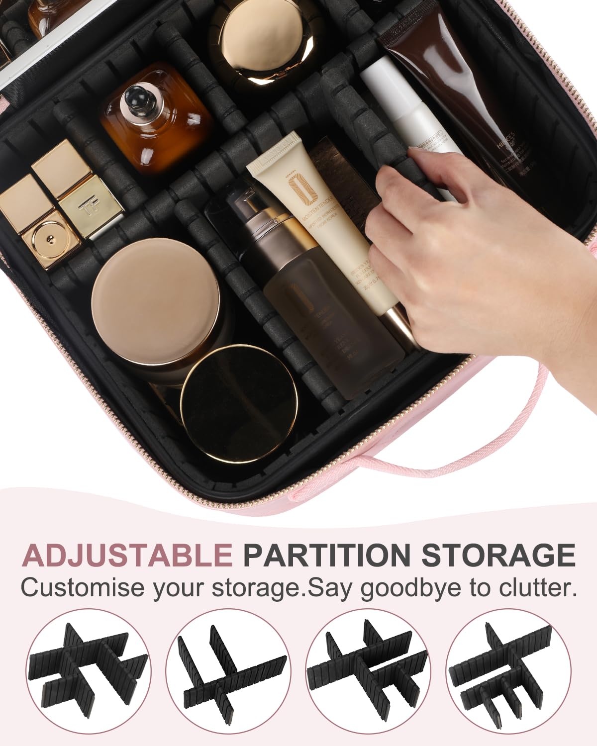 MAYFIY makeup bag removable EVA dividers for customized organization