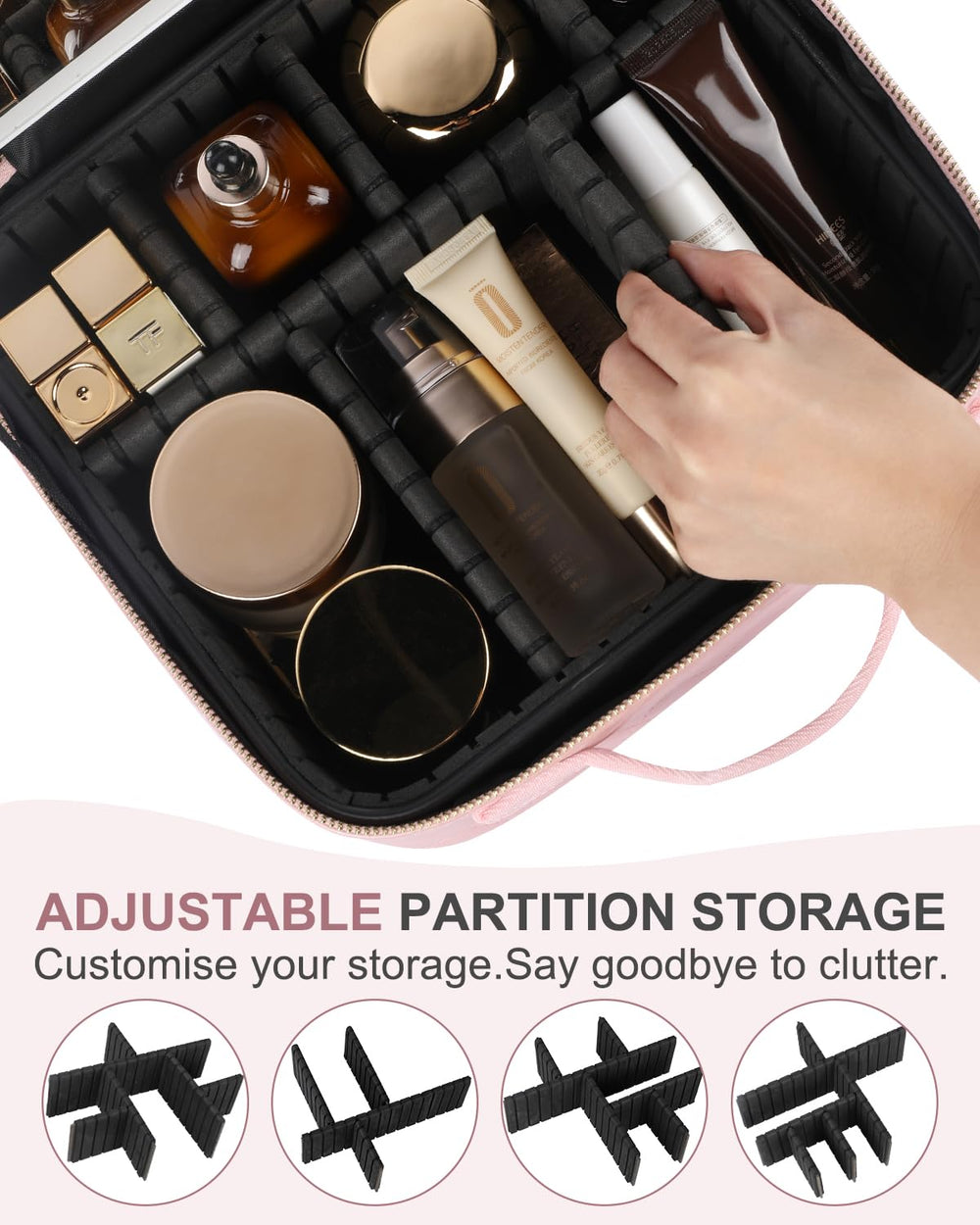 MAYFIY makeup bag removable EVA dividers for customized organization