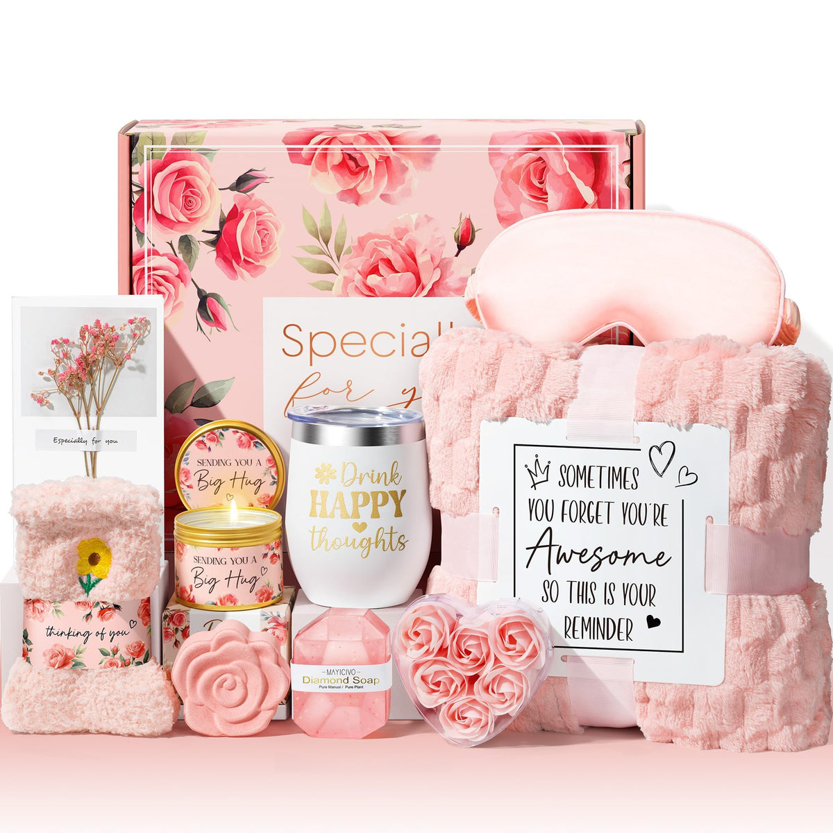 MAYICIVO mayicivo-birthday-gift-rose-spa-gift-basket shows thoughtful birthday gifting.