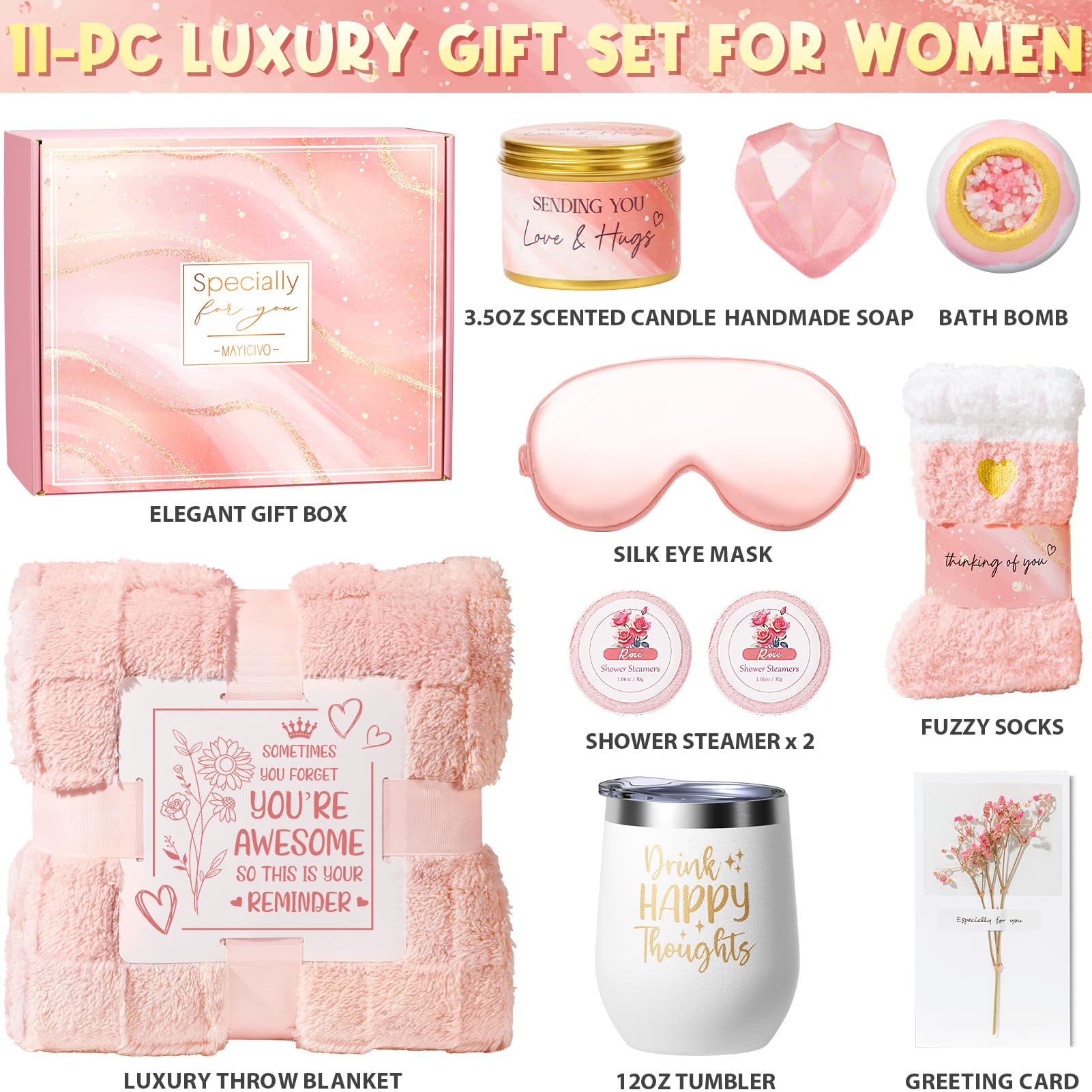 MAYICIVO rose candle lit for a calm spa-like mood