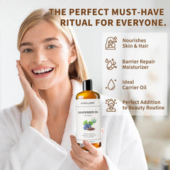 MAYJAM grapeseed oil bottle used for hair application and shine