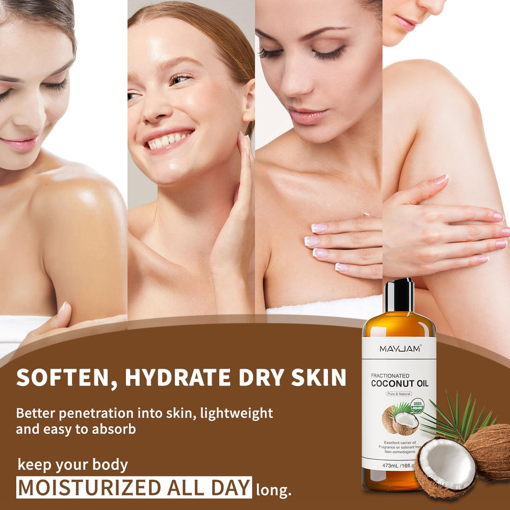 MAYJAM coconut oil massage application reveals versatile body massage oil