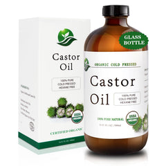 MAYLINK Castor Oil bottle 500ml glass shows premium conditioning for skin and hair