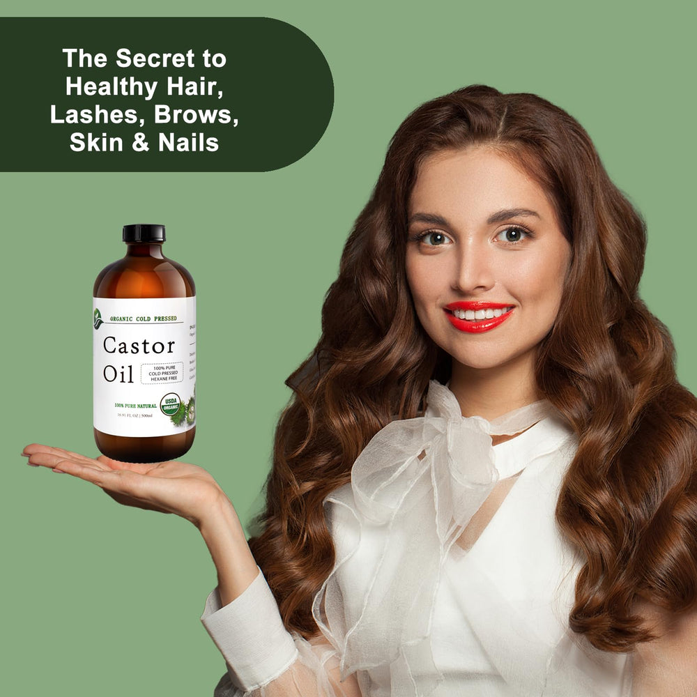 MAYLINK Castor Oil label glass bottle communicates organic hexane-free quality