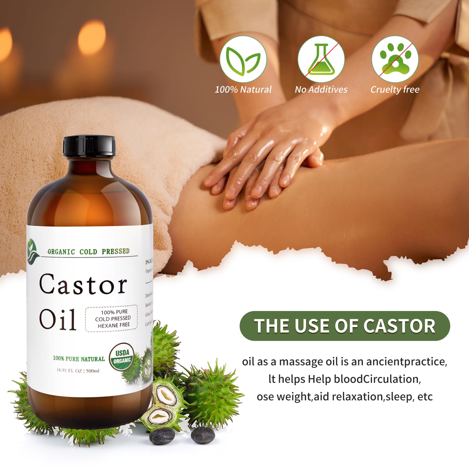 MAYLINK Castor Oil skin moisturizing shot illustrates gentle natural hydration