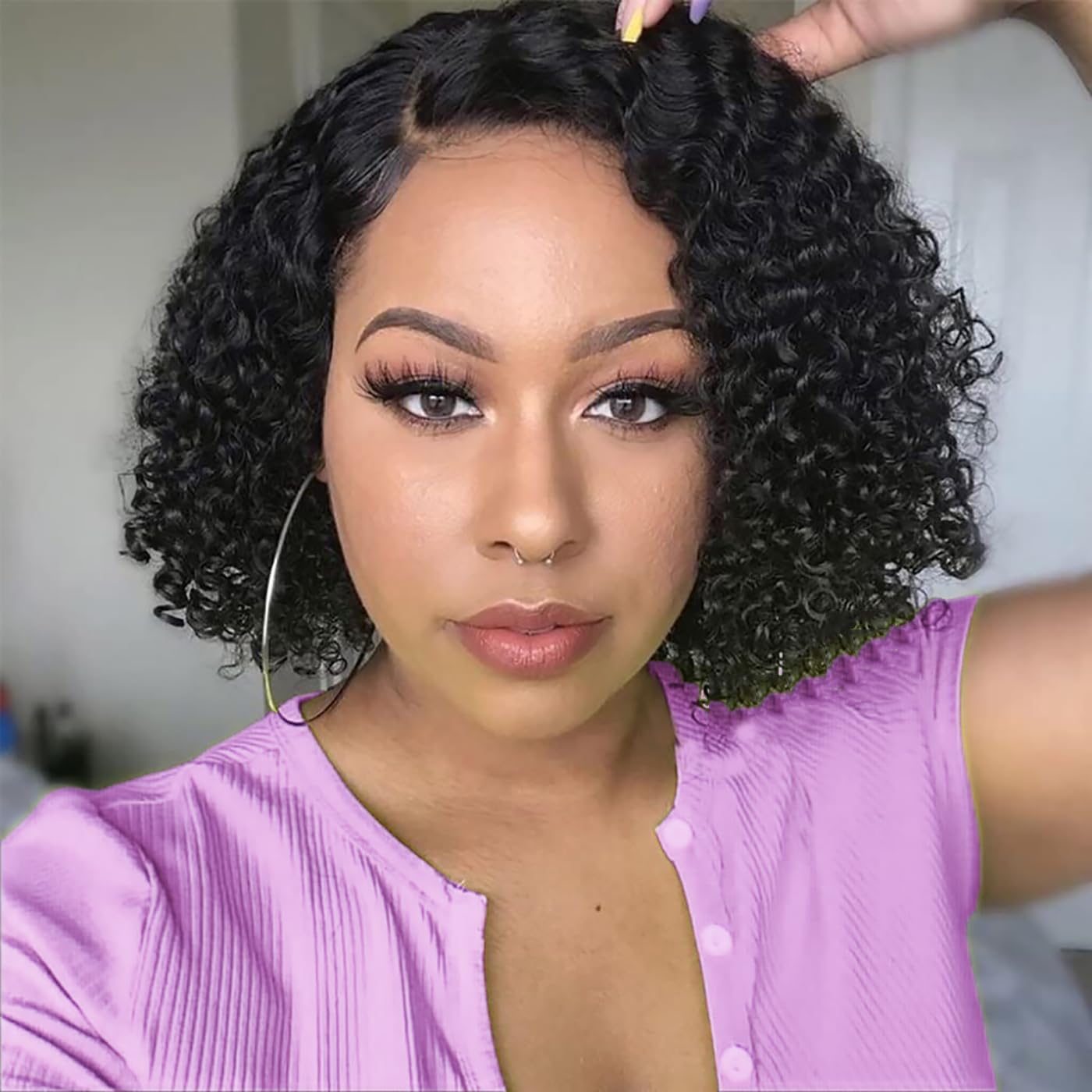 Maytune wear and go glueless wig bob 10inch shows quick, secure fit for busy mornings.