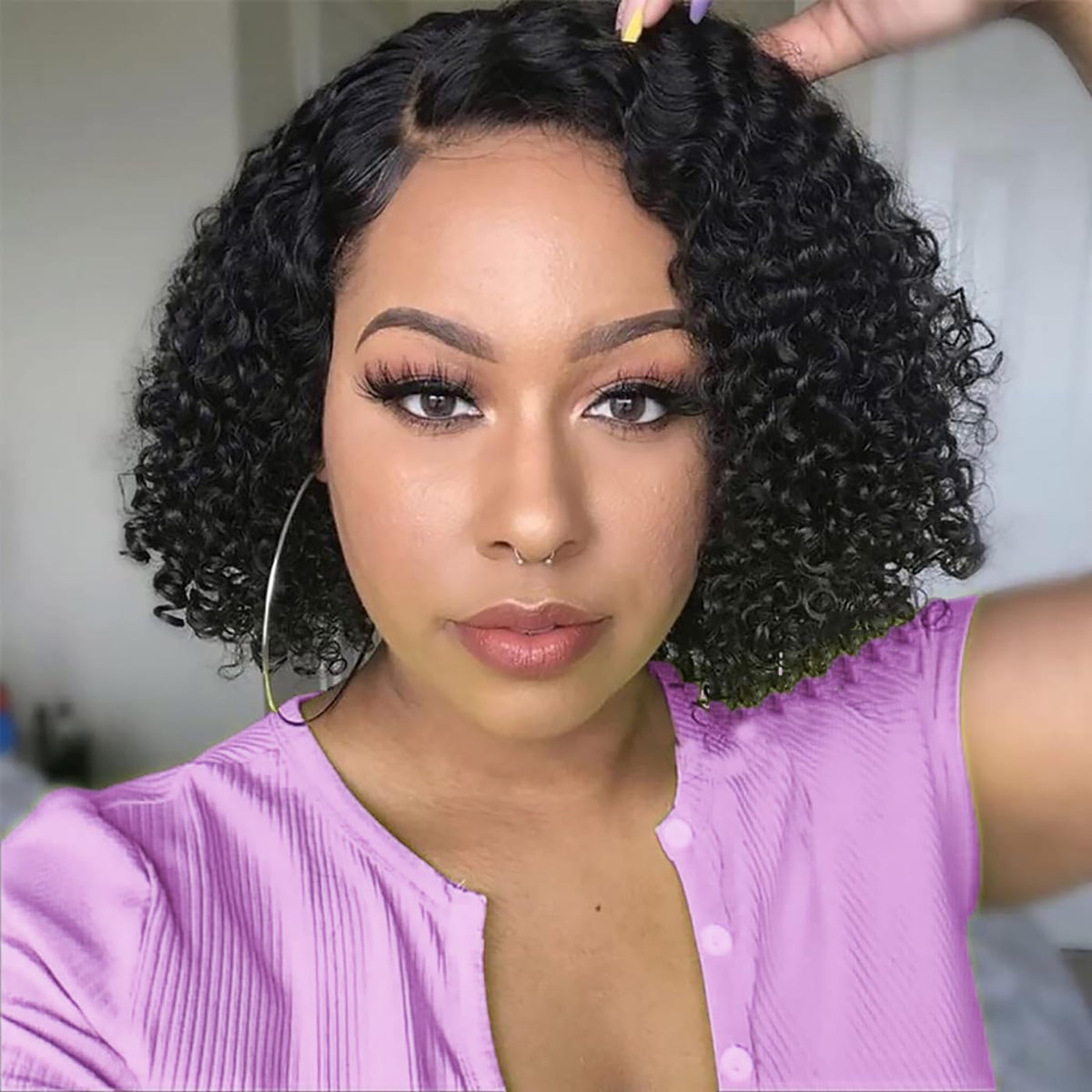 Maytune wear and go glueless wig bob 10inch shows quick, secure fit for busy mornings.
