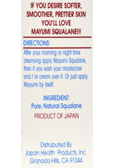 Mayumi Squalane Skin Oil texture swatch shows ultra-fine oil ideal for sensitive skin.