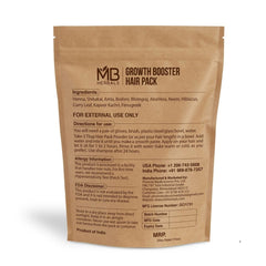 MB Herbals Growth Booster Hair Pack being applied to hair for conditioning and herbal aroma
