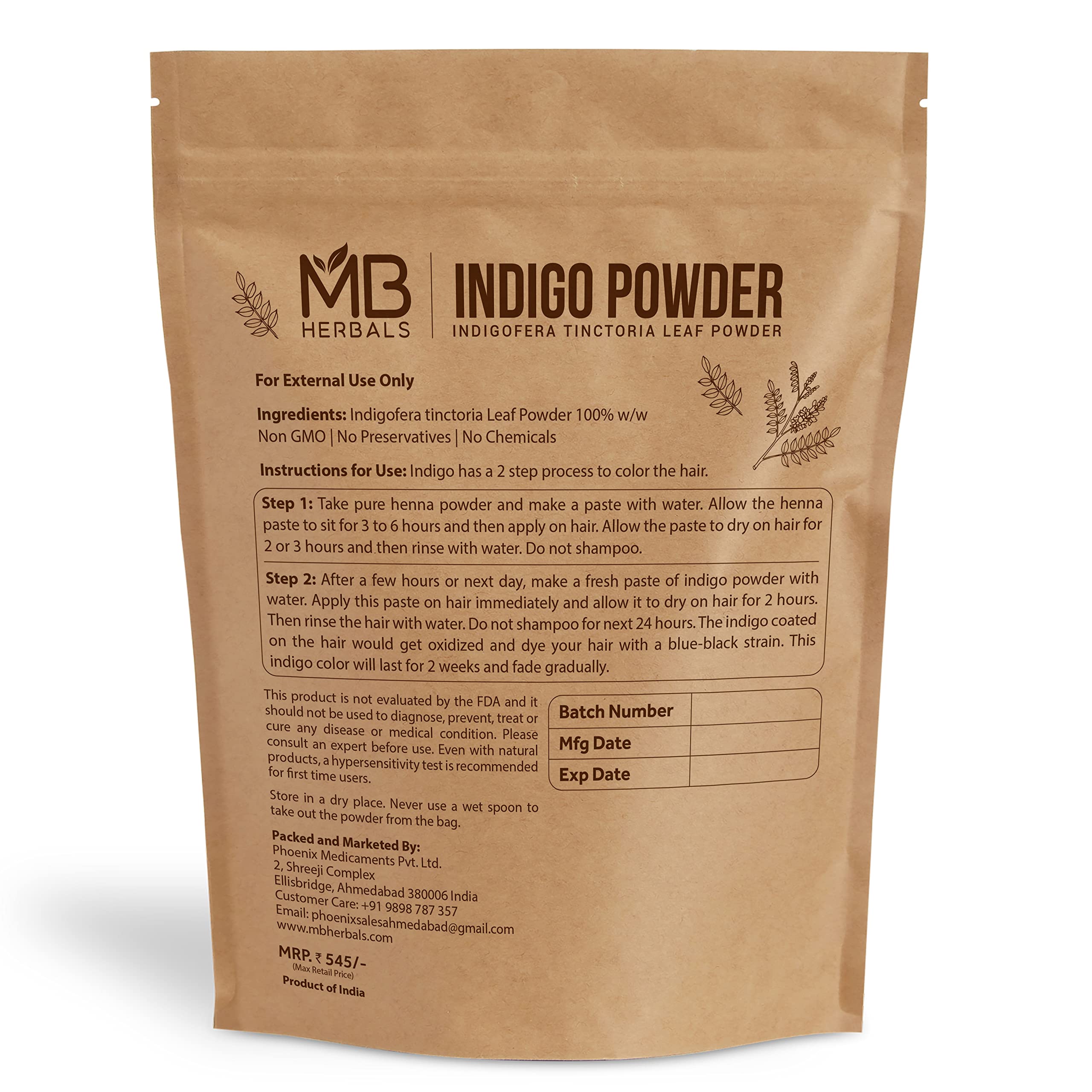 MB Herbals Indigo Powder closeup texture highlights powder purity for consistent color results