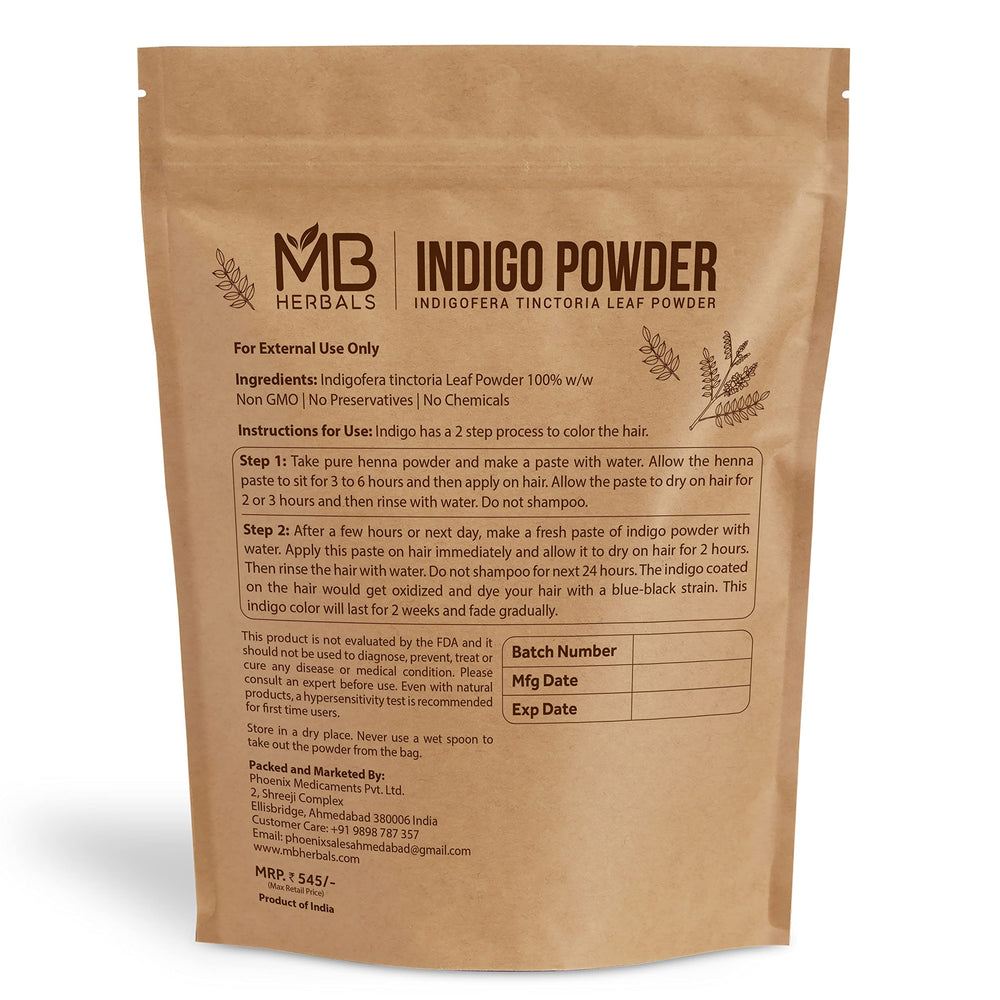 MB Herbals Indigo Powder closeup texture highlights powder purity for consistent color results