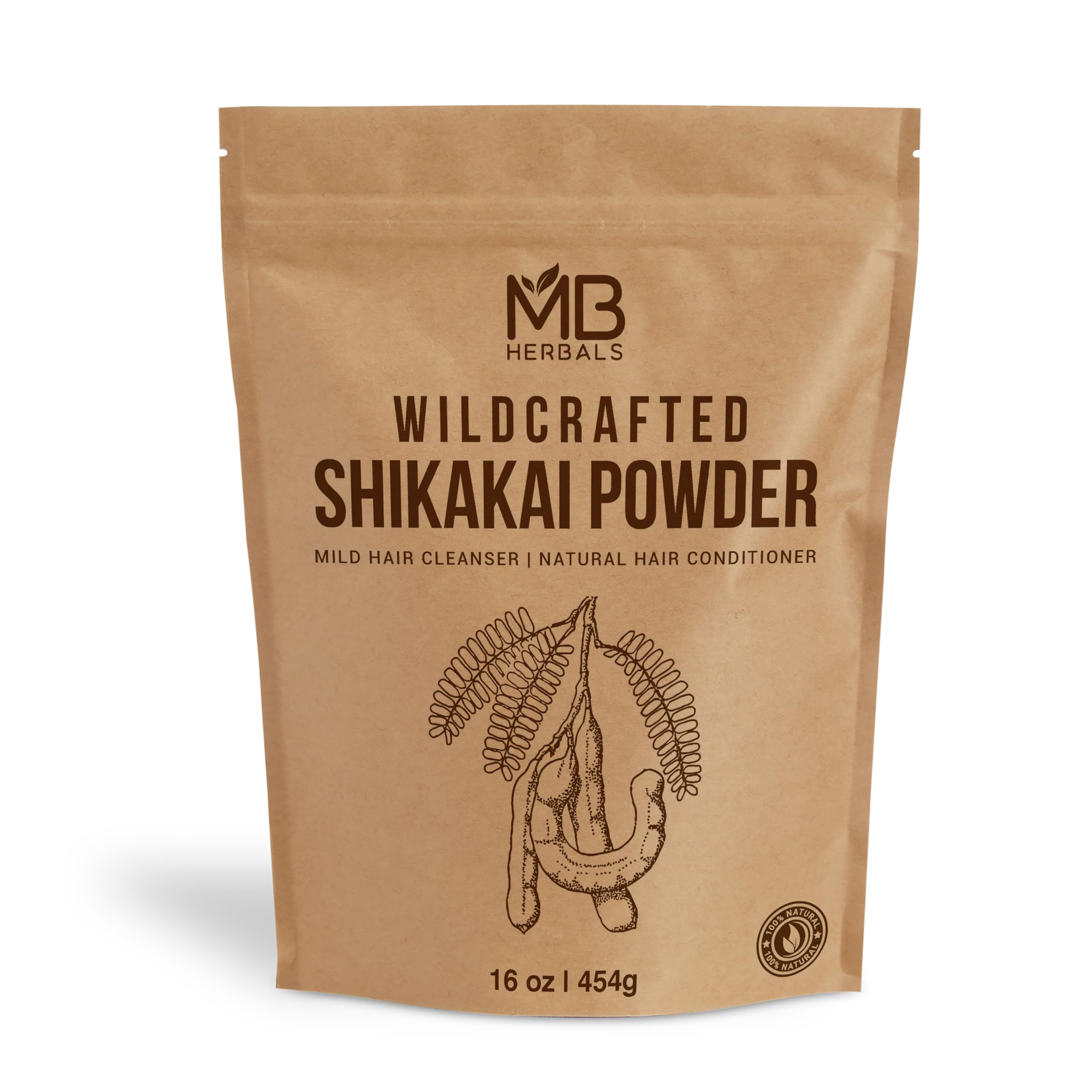 MB Herbals Shikakai Powder close-up highlighting purity for healthy hair